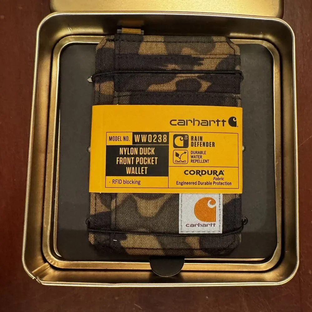 Carhartt Nylon Duck Front Pocket Wallet Camo RFID Blocking Cordura WW0238 NWT